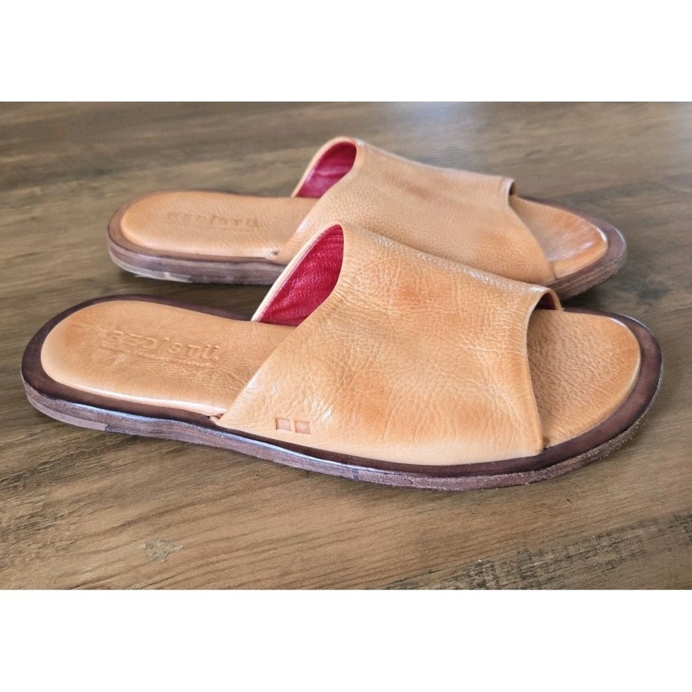 Bed Stu Kate Womens Light Brown/Blonde Tan Leather Slip-On Slides Sandals Size:8
